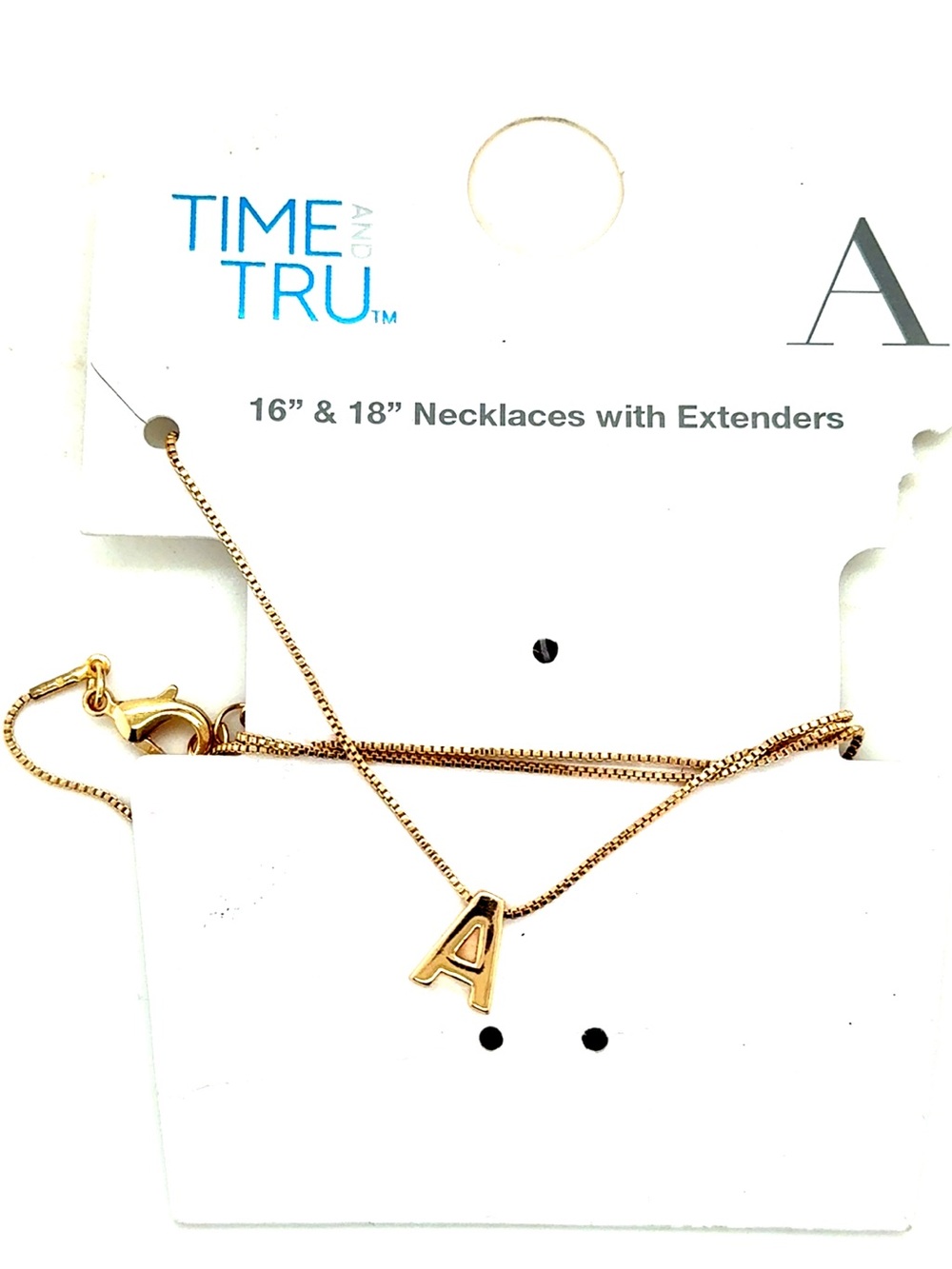 Time and Tru Gold Initial A Pendant Necklace (B1)‎
